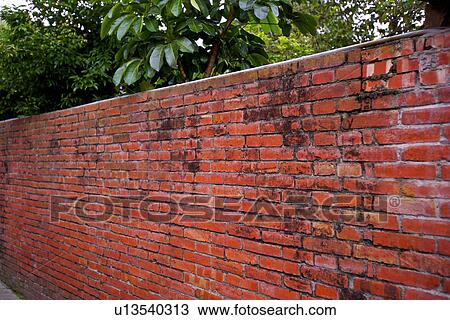 Stock Image - Asia, Taiwan, Brick wall. Fotosearch