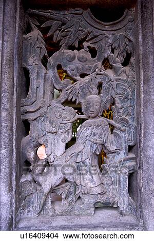 Picture - Asia, Taiwan, Citian Temple, Carving. Fotosearch