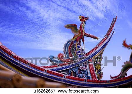 Asia, Taiwan, Citian Temple, Ornate roof View Large Photo Image Stock Photo - Asia, Taiwan, Citian Temple, Ornate roof. Fotosearch