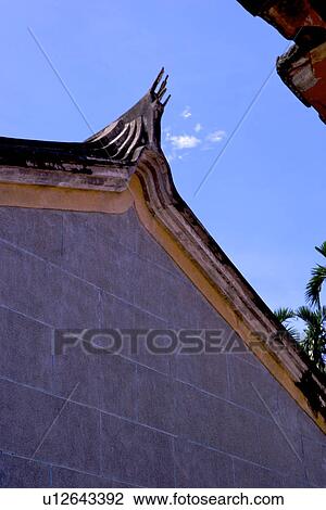 Stock Image - Asia, Taiwan, Citian Temple, Wall. Fotosearch