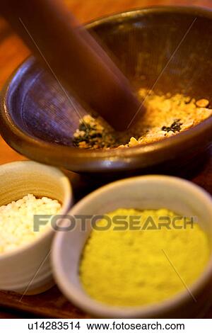 Picture - Ingredient for pestled tea. Fotosearch