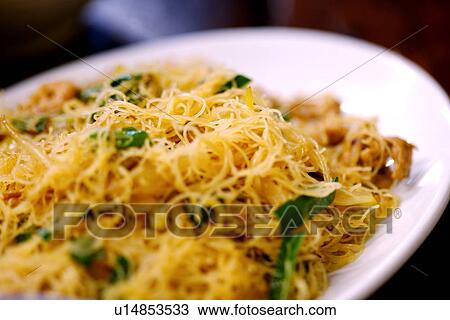 Stock Image - Plate of Fried Rice Noodles. Fotosearch