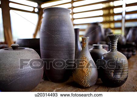 Ceramic pots View Large Photo Image Stock Image - Ceramic pots. Fotosearch