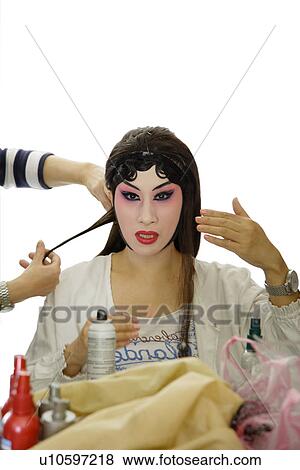 Chinese traditional opera character dressing View Large Photo Image Stock Photo - Chinese traditional opera character dressing. Fotosearch