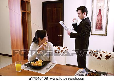 Stock Photo - Couple having breakfast. Fotosearch