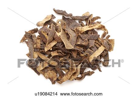 Picture - Chinese herbal medicine: Dried Tangerine Peel. Fotosearch