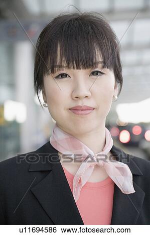 Portrait Of A Female Cabin Crew Stock Photograph U11694586