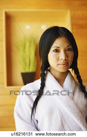Stock Image - Portrait of a young woman. Fotosearch