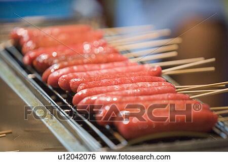 Close-up of preserved sausages View Large Photo Image Stock Photograph - Close-up of preserved sausages. Fotosearch