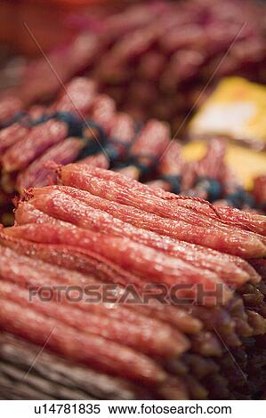 Close-up of sausages View Large Photo Image Stock Photography - Close-up of sausages. Fotosearch
