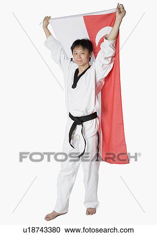 Portrait of a mid adult man holding a Chinese flag View Large Photo Image Stock Image - Portrait of a mid adult man holding a Chinese flag. Fotosearch