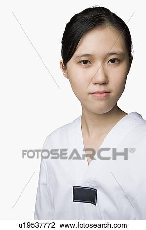 Stock Image - Portrait of a young woman. Fotosearch