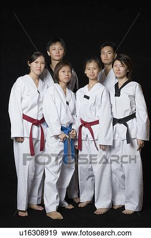 Group of martial arts player standing View Large Photo Image Stock Photo - Group of martial arts player standing. Fotosearch