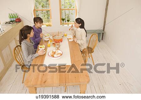 Stock Photo - Young women having home party. Fotosearch