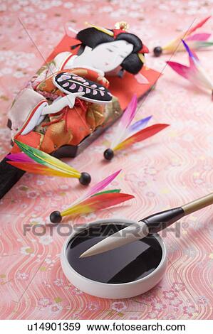 Battledore and calligraphy brush View Large Photo Image Stock Photo - Battledore and calligraphy brush. Fotosearch