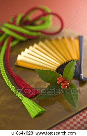 Gold fan and tray View Large Photo Image Stock Photo - Gold fan and tray. Fotosearch