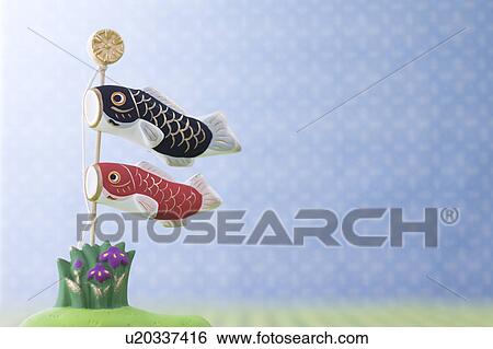 Stock Photograph - Carp streamer's ornament. Fotosearch