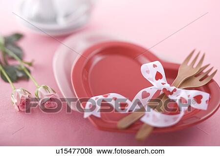 Heart shaped plate and fork View Large Photo Image Stock Photo - Heart shaped plate and fork. Fotosearch