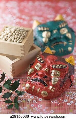 Soybean and mask of evil View Large Photo Image Stock Photograph - Soybean and mask of evil. Fotosearch
