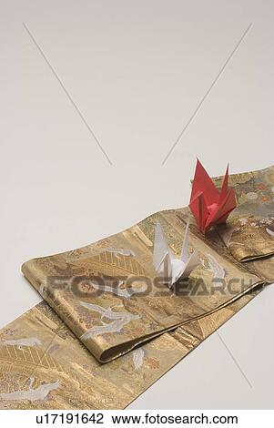 Paper crane and Obi View Large Photo Image Stock Image - Paper crane and Obi. Fotosearch