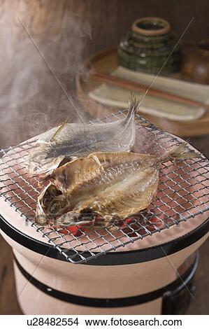 Picture - Char grilled horse mackerel. Fotosearch