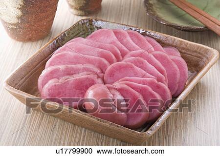 Stock Image - Red turnip pickles. Fotosearch