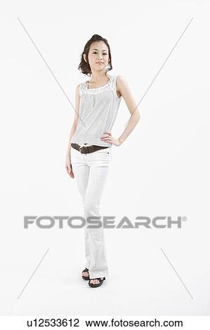 Stock Image - Portrait of young woman. Fotosearch