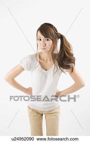 Portrait of young woman View Large Photo Image Stock Image - Portrait of young woman. Fotosearch