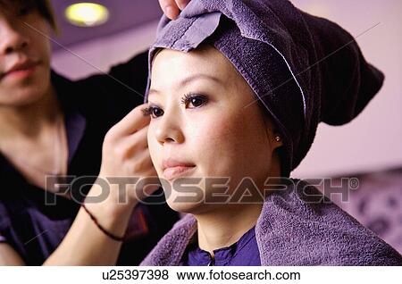 Young woman having her hair washed, Hair Salon View Large Photo Image Stock Photo - Young woman having her hair washed, Hair Salon. Fotosearch