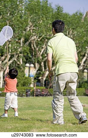 Family, Father and son catching bugs in a park View Large Photo Image Stock Image - Family, Father and son catching bugs in a park. Fotosearch
