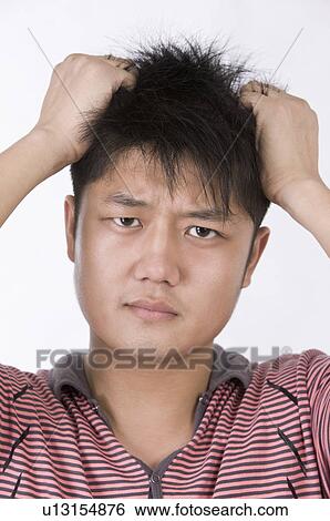 Portrait of man worrying, Men, Facial Expression Stock Photograph ...