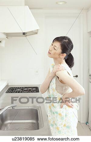Mature woman suffering from pain on shoulder View Large Photo Image Stock Photography - Mature woman suffering from pain on shoulder. Fotosearch