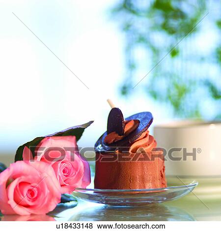 Stock Photo - Dessert, Plant, Plants, Flowers, Love, Romance, Rose. Fotosearch