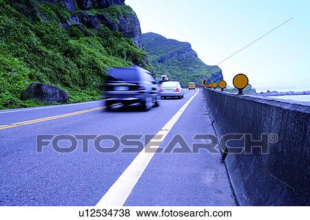 Stock Photo - Road? Railway, communication, the car, the way, the highway, trees, the runway. Fotosearch