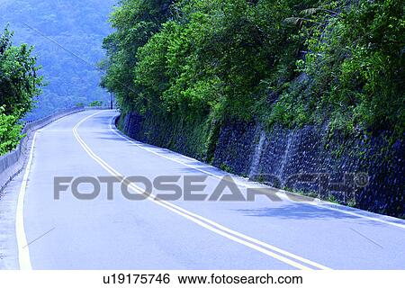 Stock Photograph - the highway, going, there are no persons, mountain, running, communication. Fotosearch