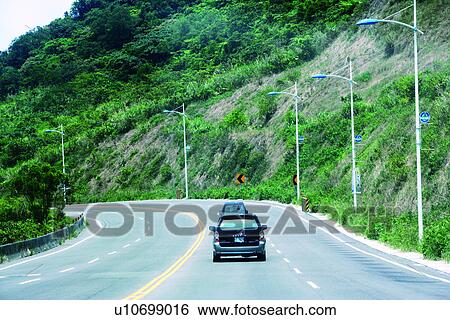 Stock Photograph - the highway, the strand highway, the car, running, going, the runway. Fotosearch