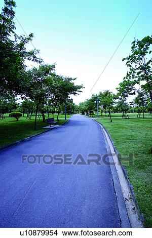Picture - the road, running, going, the runway, traffic, mountains. Fotosearch