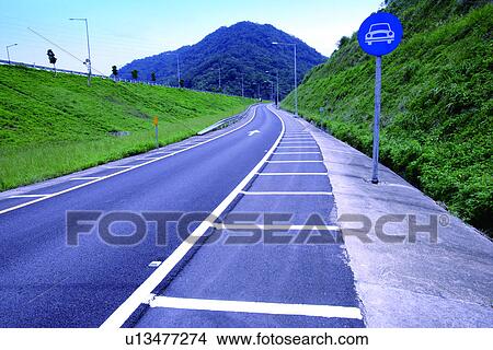 Picture - the trees, transportation, traffic, Road? Railway, the strand highway, going. Fotosearch