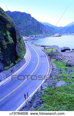 Stock Photograph - the way, running, traffic, the sea, the trees, transportation. Fotosearch
