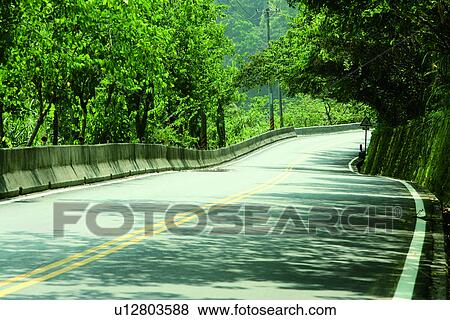 Stock Photo - traffic, mountains, there are not persons, going, the mountain range, transportation. Fotosearch