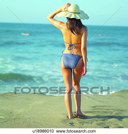 Stock Image - Female, Oceans, Beaches, Women, Bikinis, Ocean, Woman. Fotosearch
