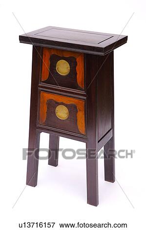 Stock Photo - Wooden coffee table with drawers. Fotosearch