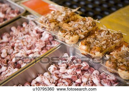 Stock Image - Japanese Fried Octopus (takoyaki). Fotosearch