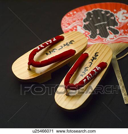 Japanese sandal and fan View Large Photo Image Stock Image - Japanese sandal and fan. Fotosearch