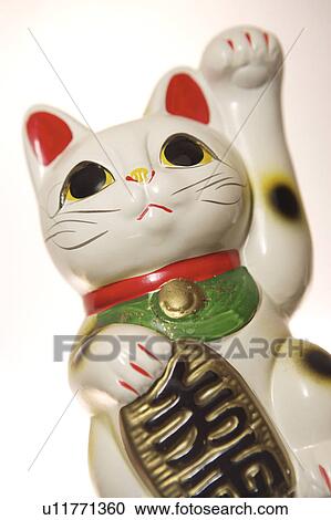 Stock Image - Maneki Neko Figure. Fotosearch