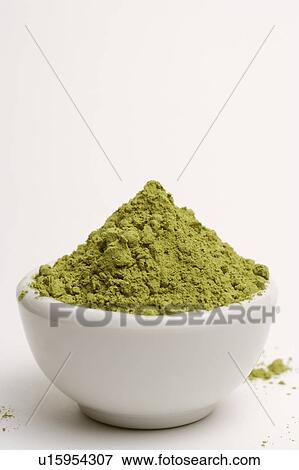 Stock Photo - Powdered green tea in tea cup . Fotosearch