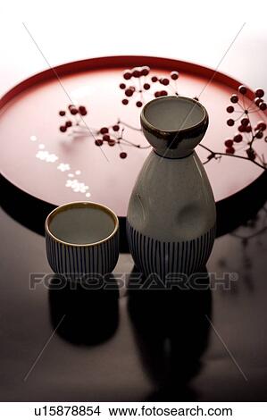 Sake Bottle and Sake Bowl View Large Photo Image Picture - Sake Bottle and Sake Bowl. Fotosearch
