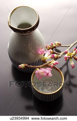 Sake Bottle and Sake Bowl View Large Photo Image Picture - Sake Bottle and Sake Bowl. Fotosearch
