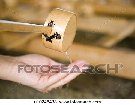 Stock Photo - Washing hand by using ladle. Fotosearch