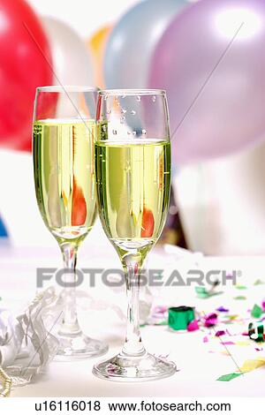 Wineglasses with beer and balloons View Large Photo Image Stock Photo - Wineglasses with beer and balloons. Fotosearch